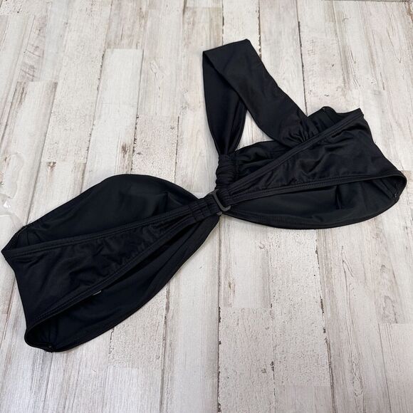 Good American Bali Bikini Top 7 4XL Plus One Shoulder Black Bandeau NWOT - Picture 6 of 11